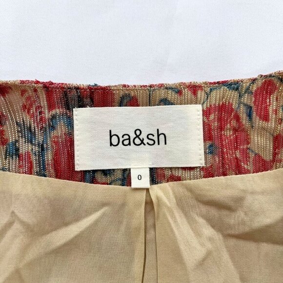 BASH AMELIA FLORAL METALLIC RUCHED PARTY DRESS - XS (0) - Picture 10 of 15